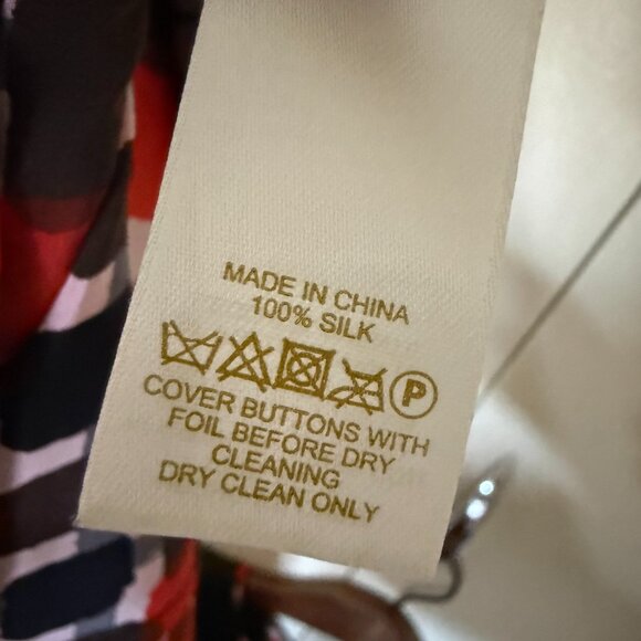 Kate Spade Dress Navy Red Silk 3/4 Sheer Sleeve Size 8 - Picture 7 of 7